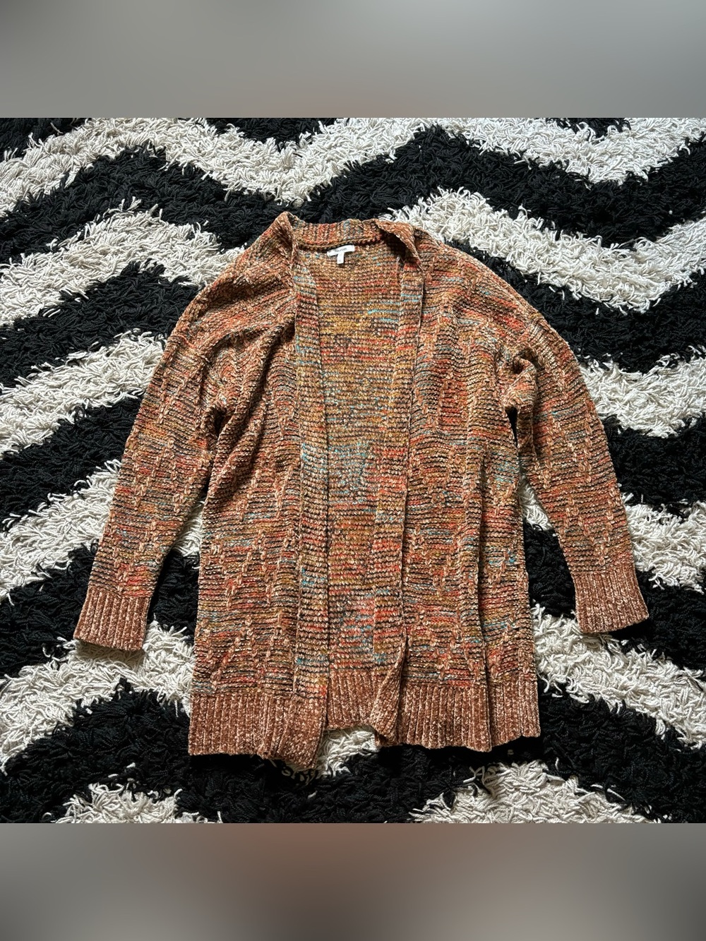 Maurices Autumn Multicolor Textured Knit Open Front Cardigan
